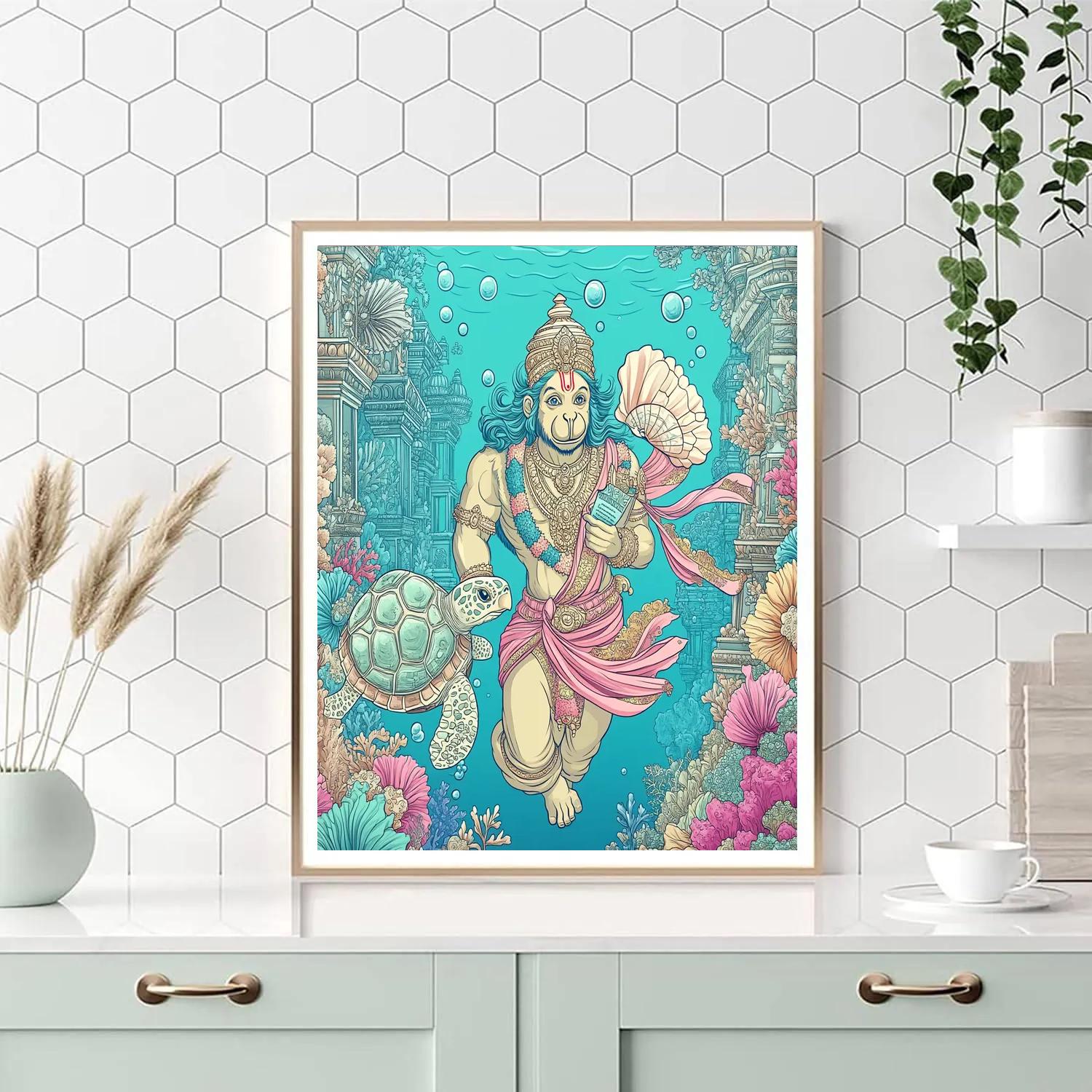 Coral Reef Hanuman Rescue Paint by numbers art