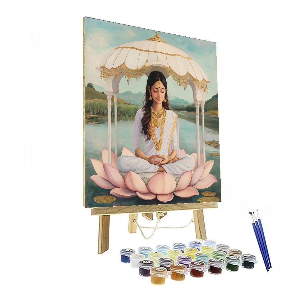 Lotus Pavilion With Parvati In Quiet Meditation paint by numbers