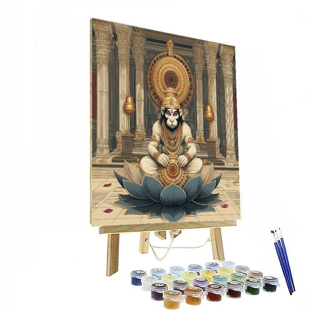 Hanuman In Clockwork Temple Courtyard Paint by numbers kits