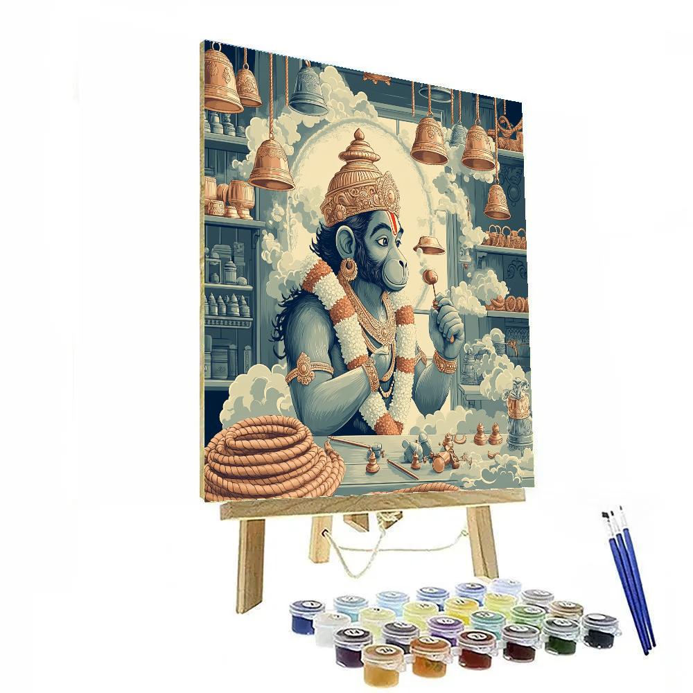 Hanuman At The Floating Bell Workshop Paint by numbers kits