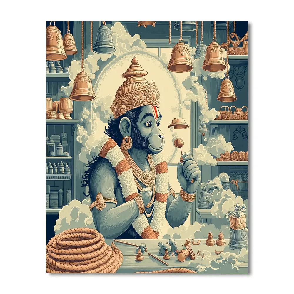 Hanuman At The Floating Bell Workshop Paint by numbers kits