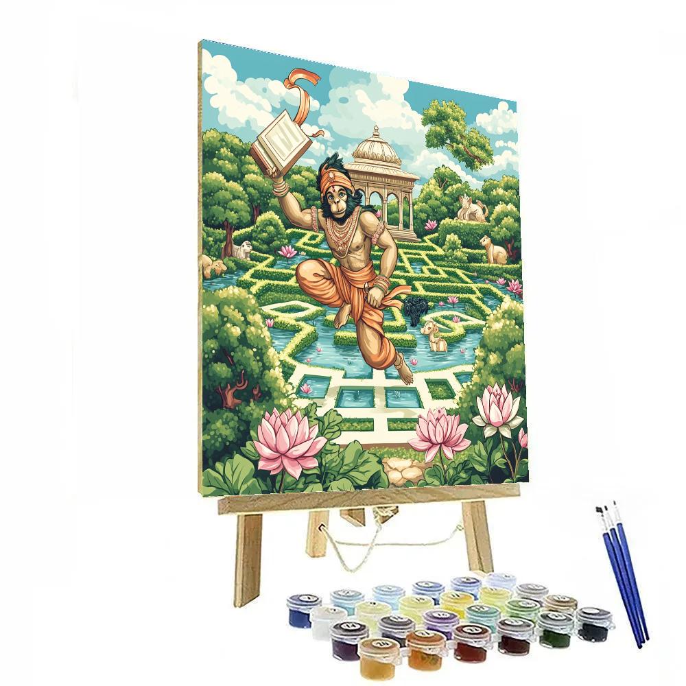 Garden Maze With Hanuman Messenger Painting by numbers kit