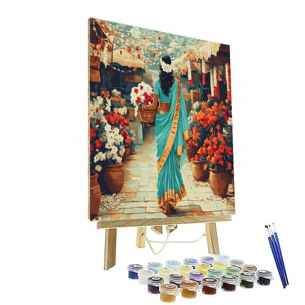 Parvati Midday Market Flower Buyer Numbered painting kits
