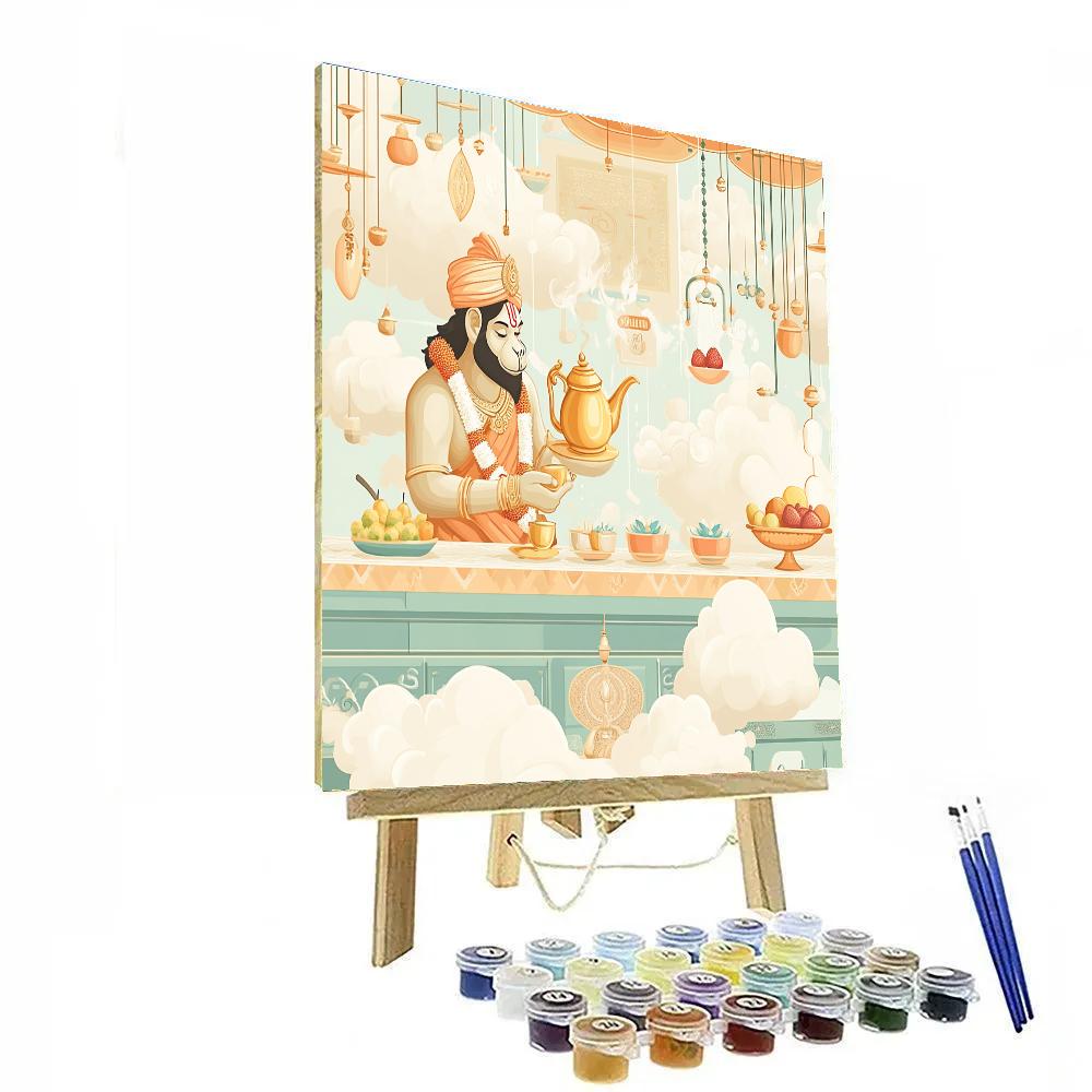 Hanuman Tea House In Cloud Market Numbered painting kits