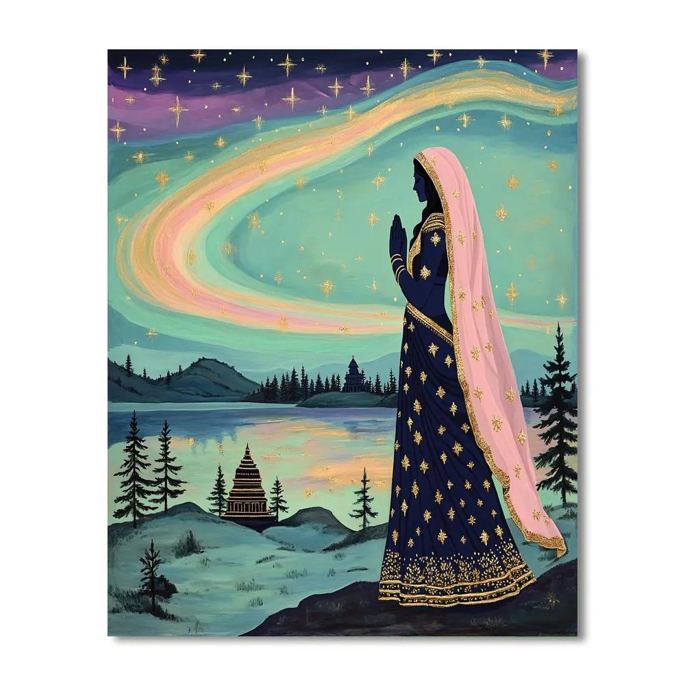Parvati Suffix In Aurora Night Prayer Paint by numbers kits
