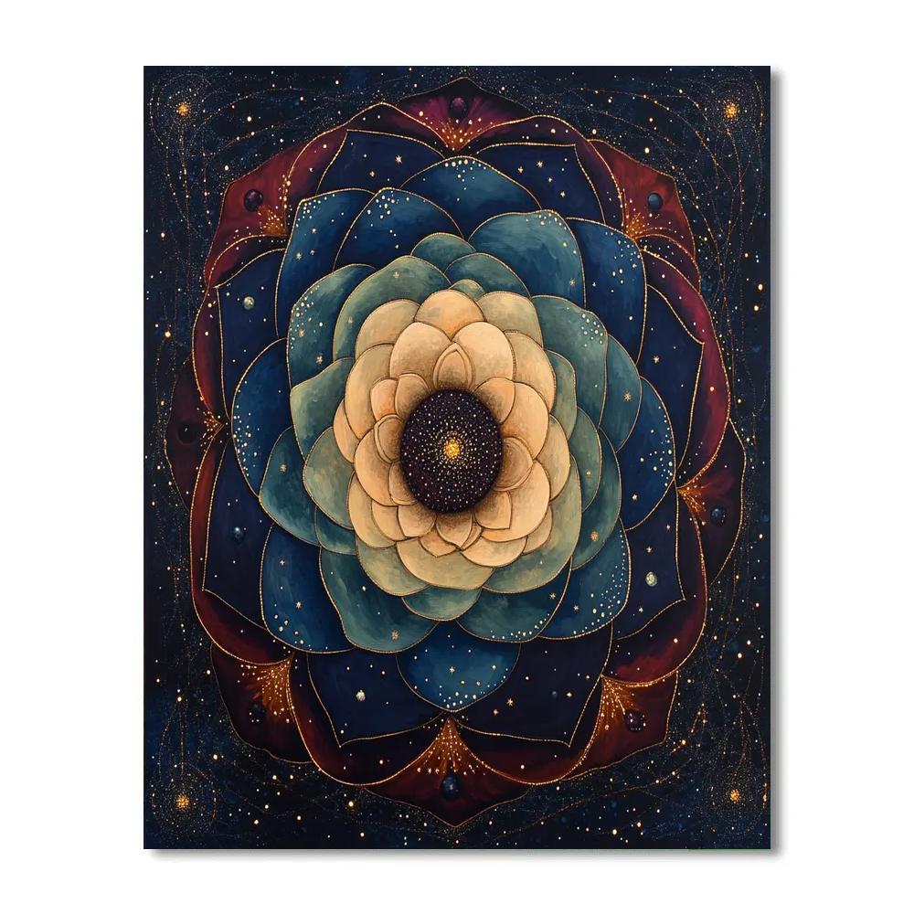 Gustav Klimt Inspired Celestial Pollination Tapestry paint by numbers