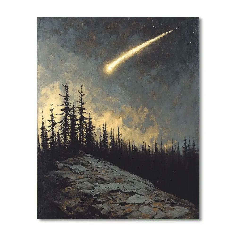 Francisco Goya Inspired Comet Wind Through Black Pines DIY paint by numbers
