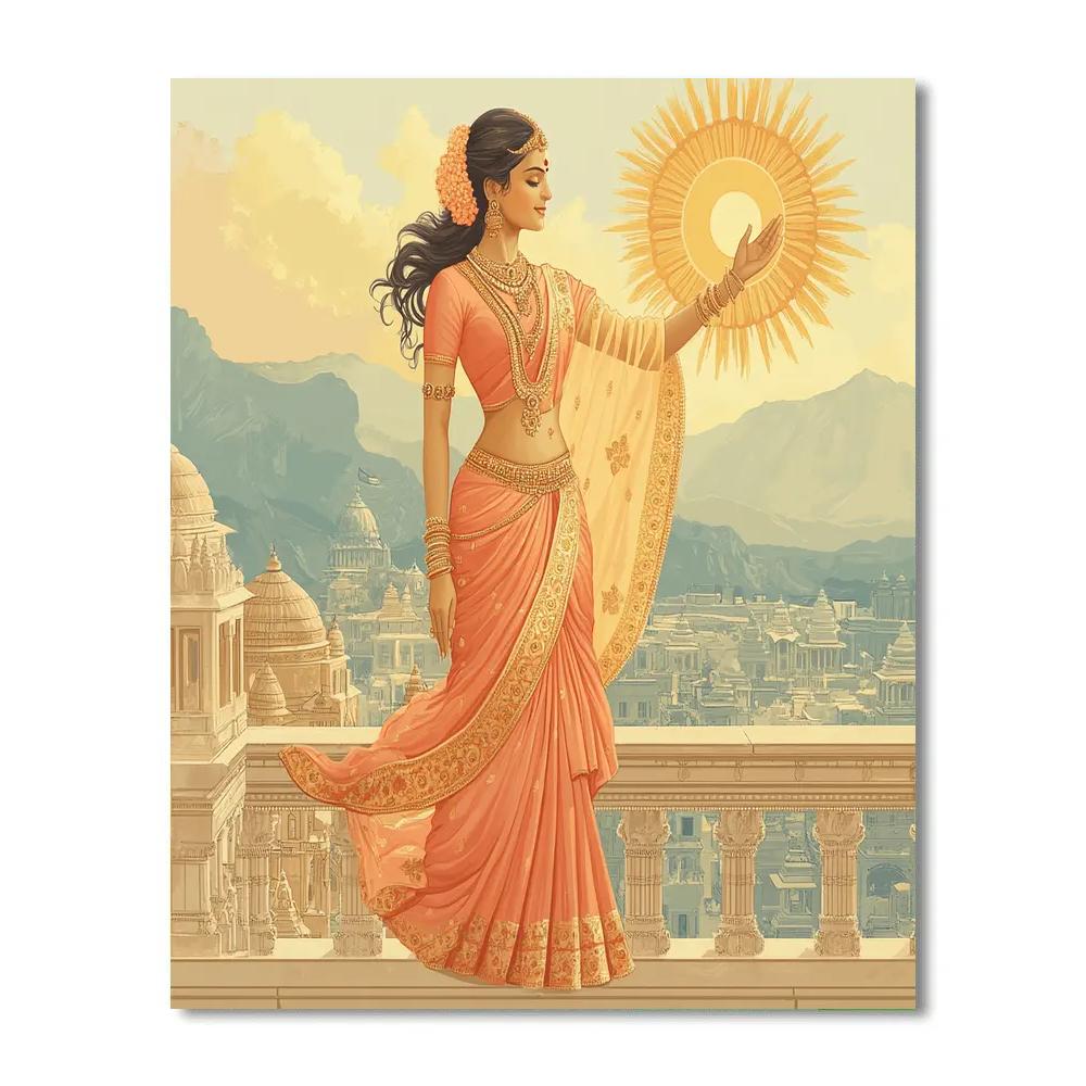 Parvati Crafted Sunrise Balcony Blessing DIY paint by numbers