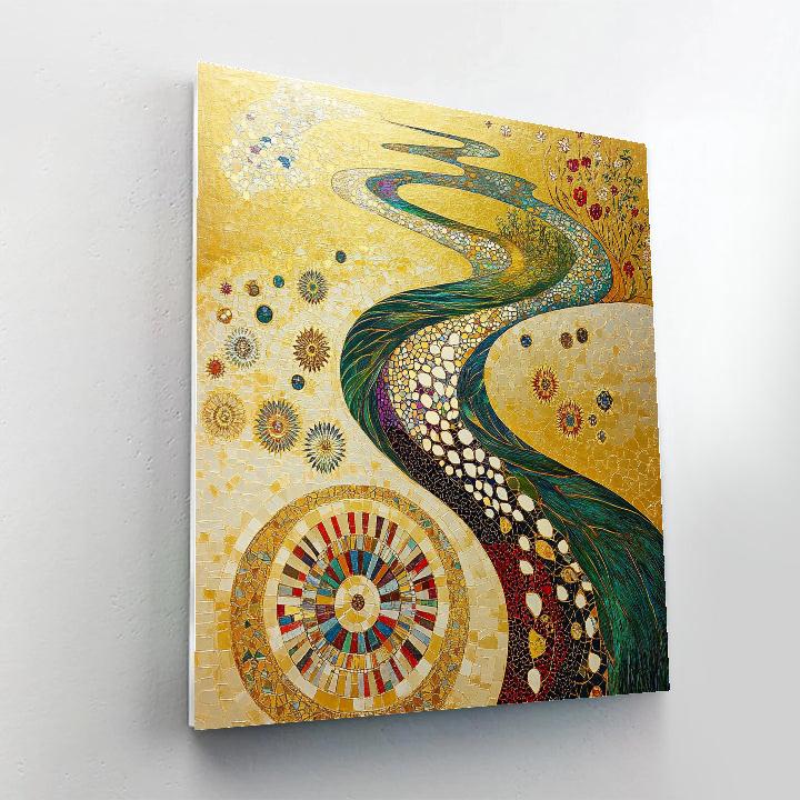 Gustav Klimt Inspired River Of Seasons Mandala Number painting