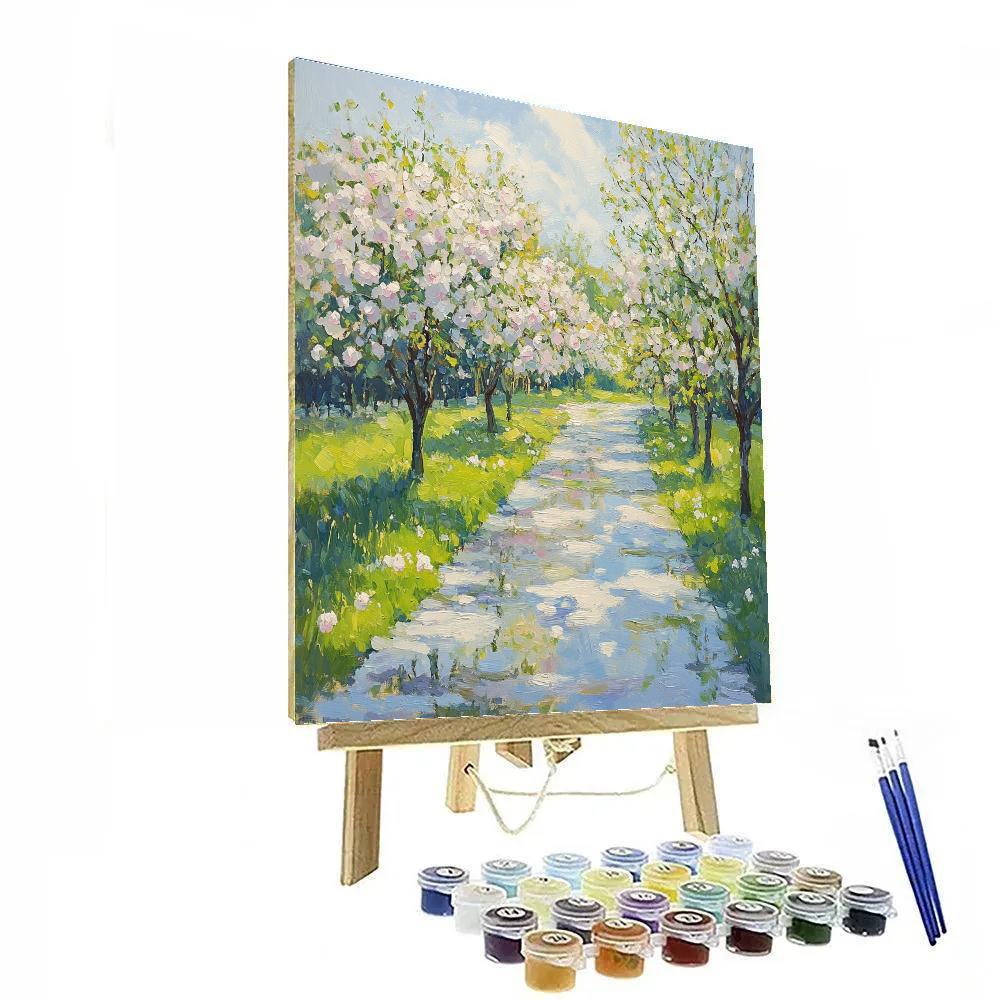 Claude Monet Inspired Spring Orchard After Rain Light Study paint by number
