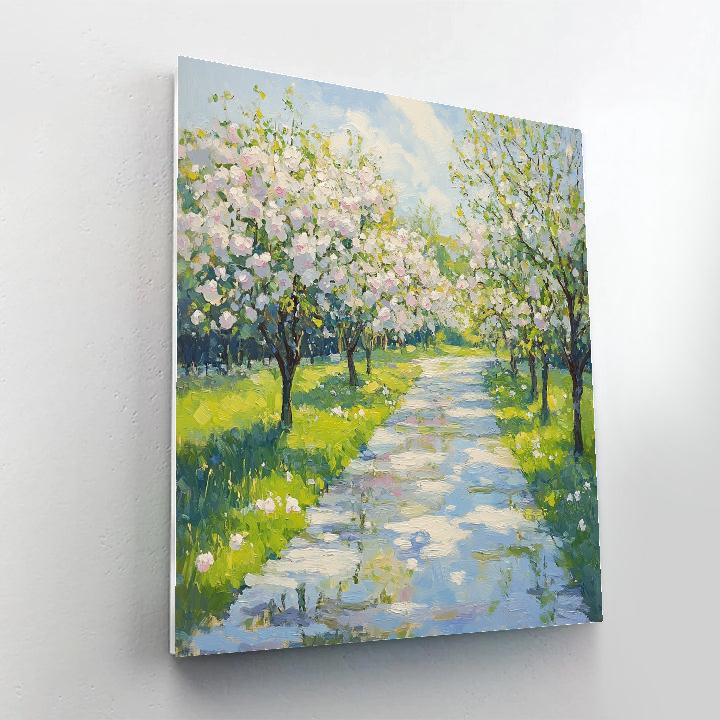 Claude Monet Inspired Spring Orchard After Rain Light Study paint by number