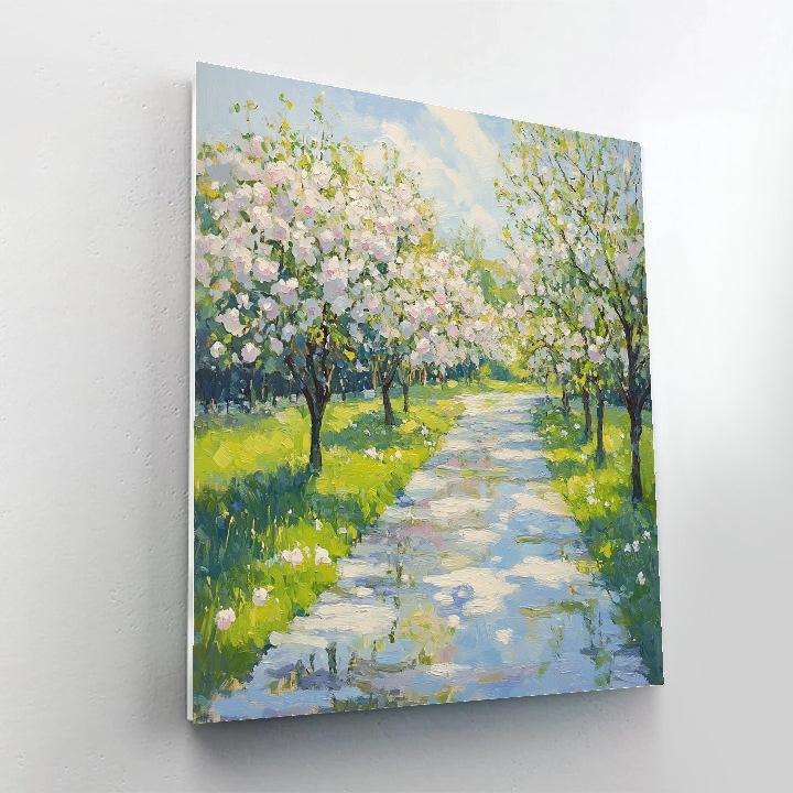 Claude Monet Inspired Spring Orchard After Rain Light Study paint by number