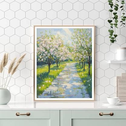 Claude Monet Inspired Spring Orchard After Rain Light Study paint by number