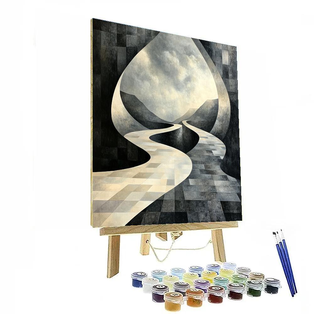 M.C. Escher Inspired Paradox Of Infinite Tessellation Horizon Number painting