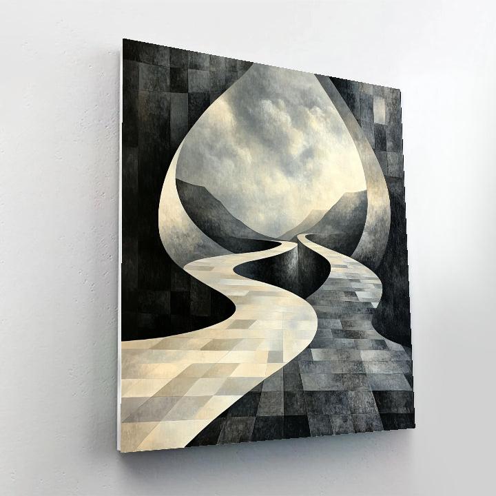 M.C. Escher Inspired Paradox Of Infinite Tessellation Horizon Number painting