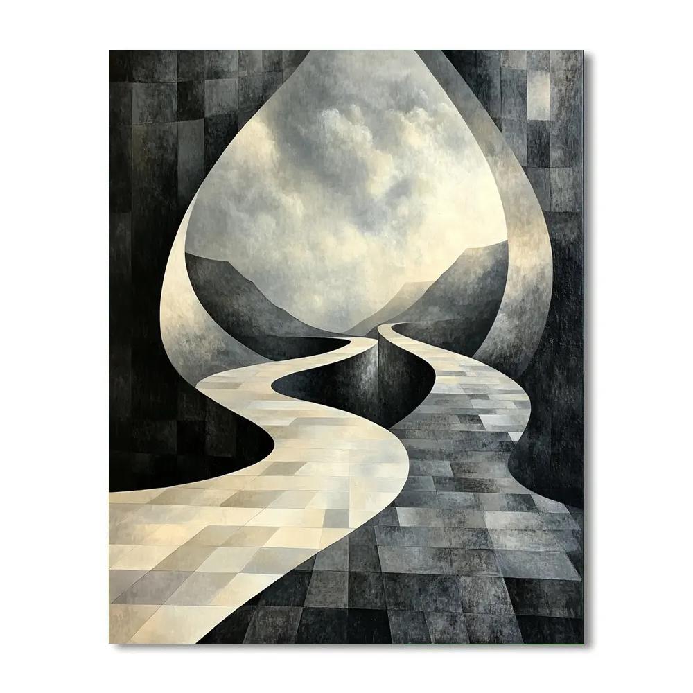 M.C. Escher Inspired Paradox Of Infinite Tessellation Horizon Number painting