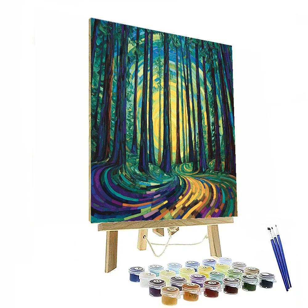 Emily Carr Inspired Cathedral Cedars Under A Whorl Sky Numbered painting kits