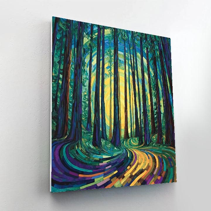 Emily Carr Inspired Cathedral Cedars Under A Whorl Sky Numbered painting kits