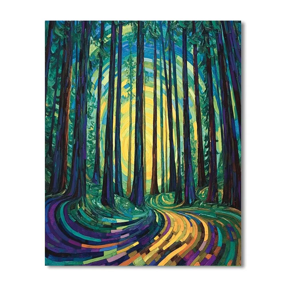Emily Carr Inspired Cathedral Cedars Under A Whorl Sky Numbered painting kits