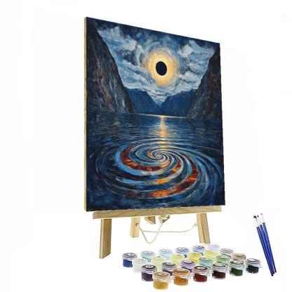 Edvard Munch Inspired Tidal Eclipse Over The Fjord paint by color