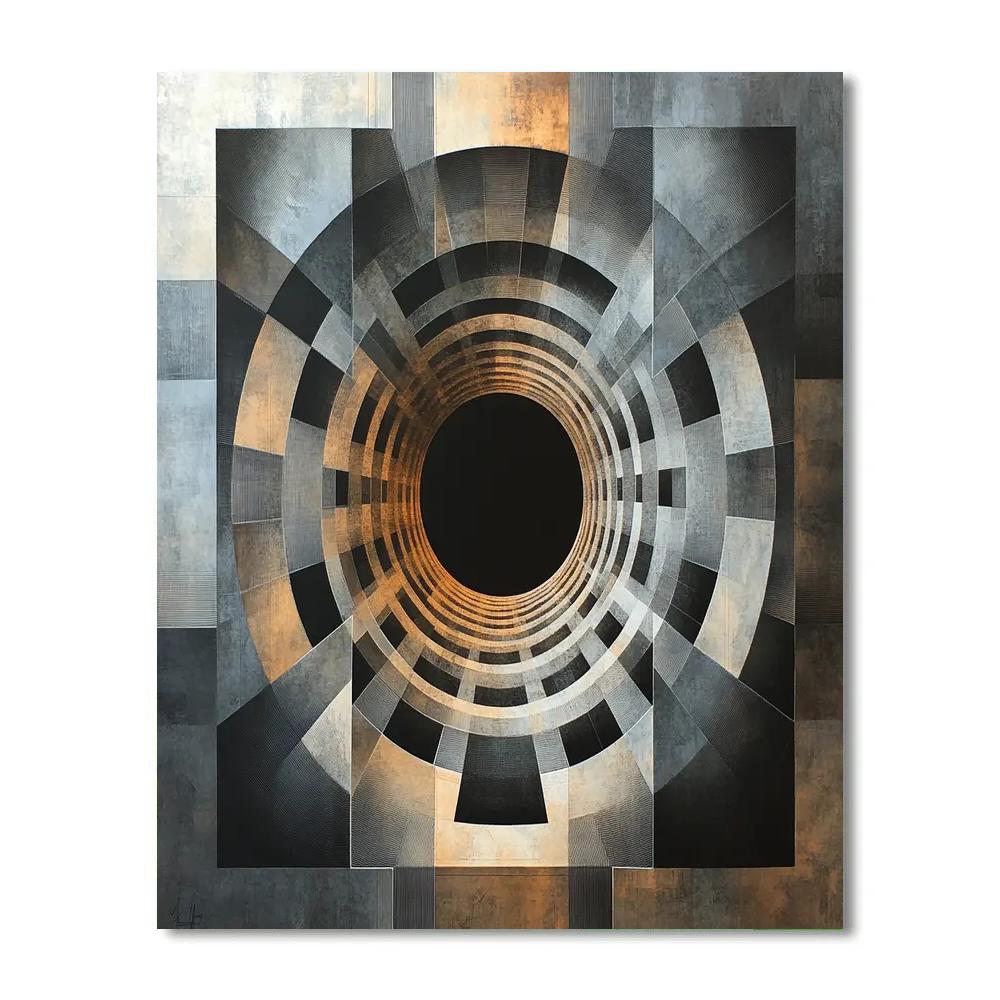 M.C. Escher Inspired Non Euclidean Eclipse Lattice paint by color