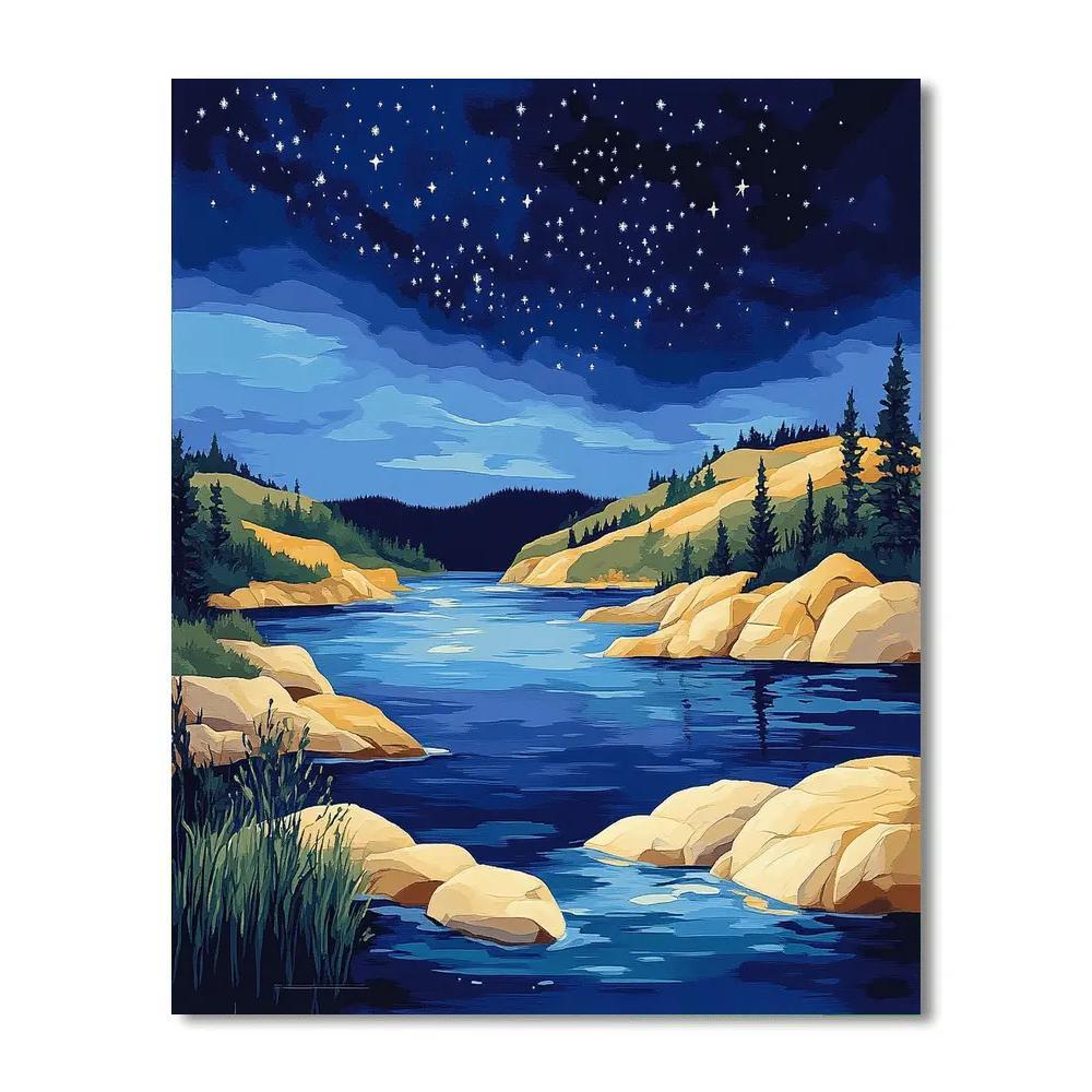 Franklin Carmichael Inspired Quartz Ridge And Starlit Bay painting number kit