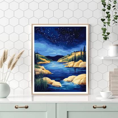 Franklin Carmichael Inspired Quartz Ridge And Starlit Bay painting number kit