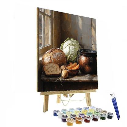 Diego Velázquez Inspired Market Still Life In Misty Ochres DIY paint by numbers