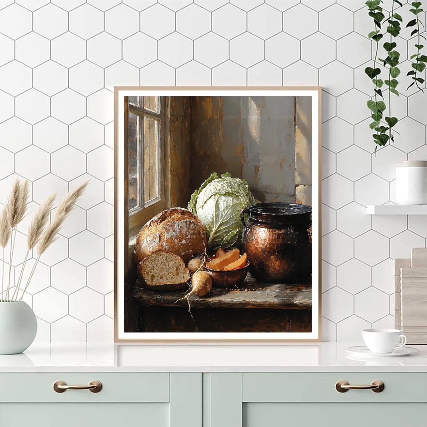 Diego Velázquez Inspired Market Still Life In Misty Ochres DIY paint by numbers