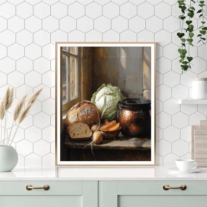 Diego Velázquez Inspired Market Still Life In Misty Ochres DIY paint by numbers