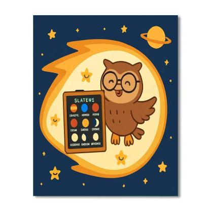 Comet Classroom Owl Paint by numbers kits