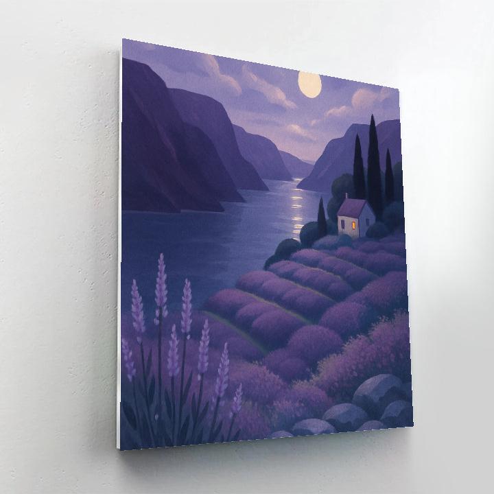 Moonlit Terraces Above The Lavender Fjord paint by number