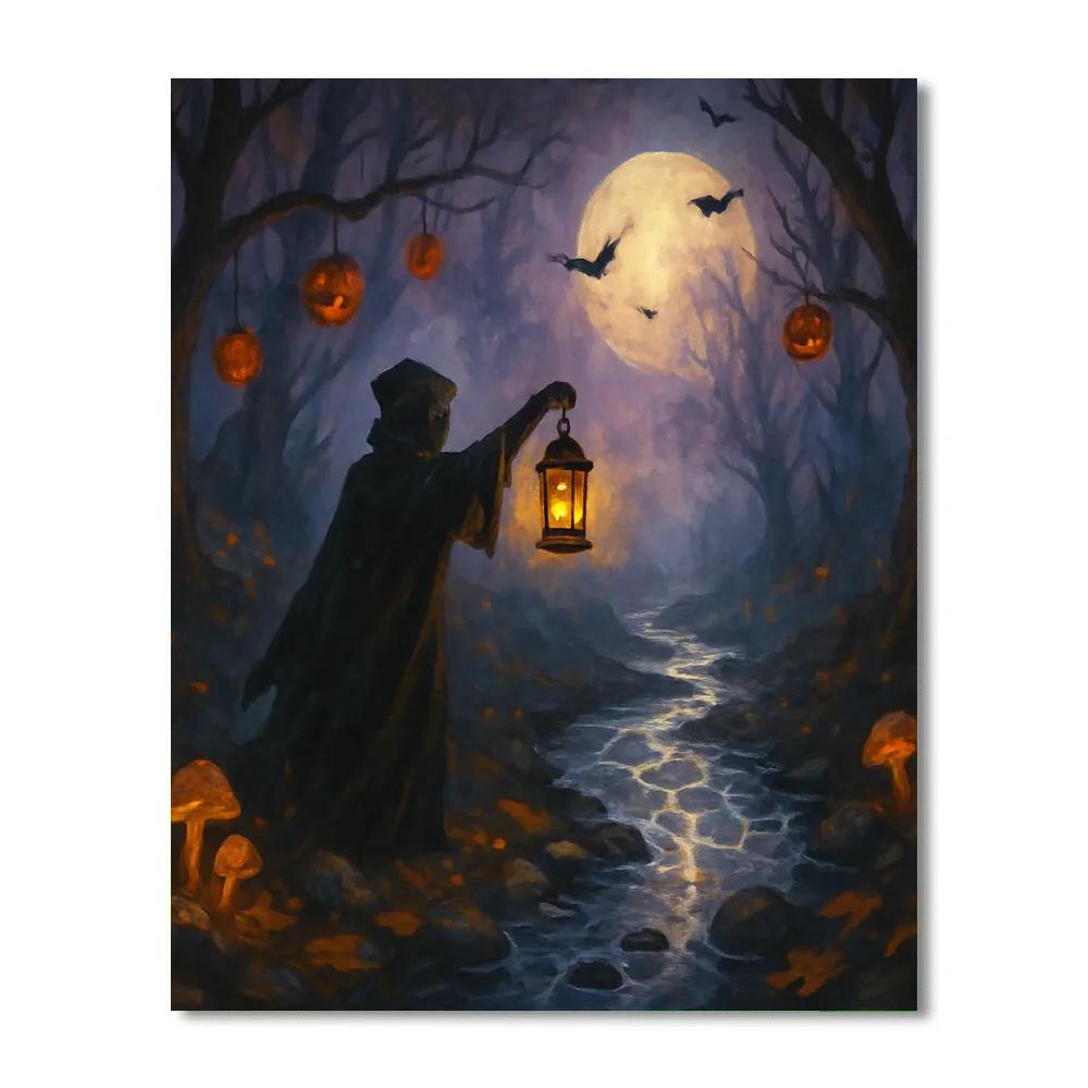 Lanterns Along The Whispering Hollow Painting by numbers kit