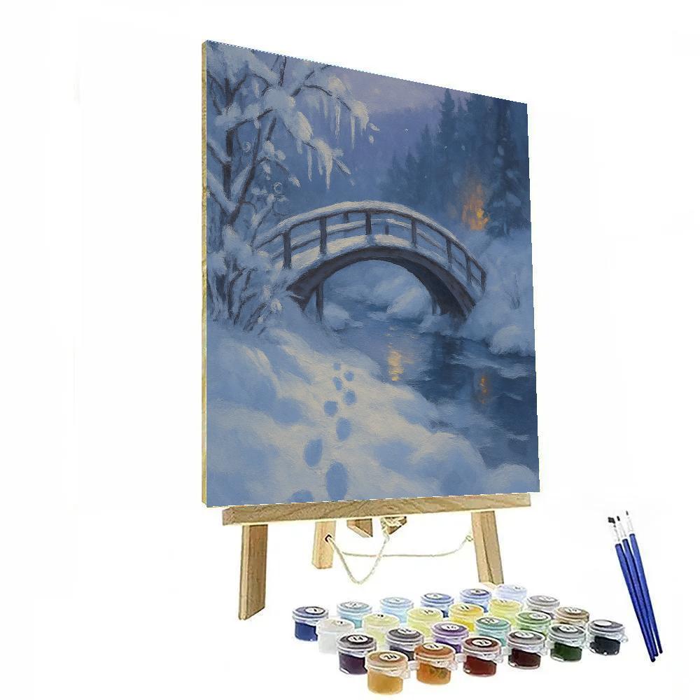 Moonlit Footbridge Over The Silent Run DIY paint by numbers