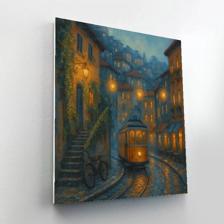 Lantern Mist Over The Hillside Tramway Paint by numbers art