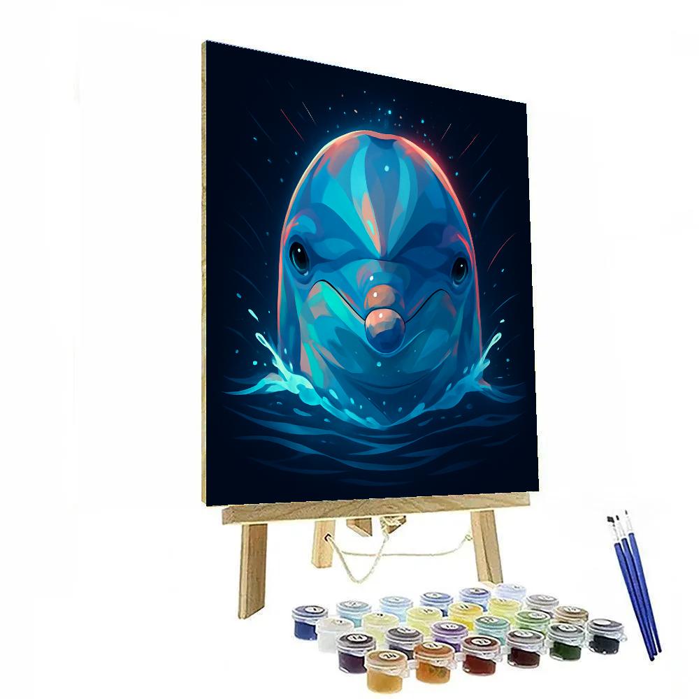 Prismatic Tide Dolphin Number painting