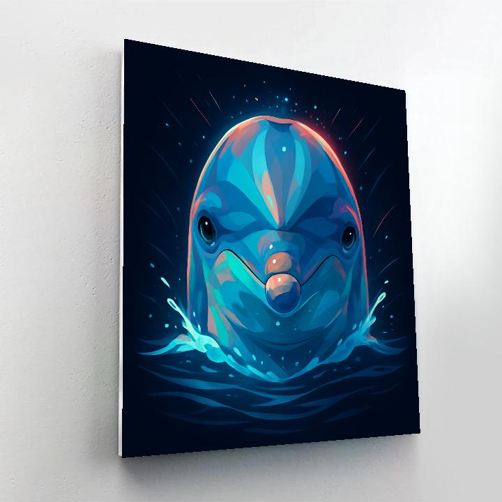 Prismatic Tide Dolphin Number painting