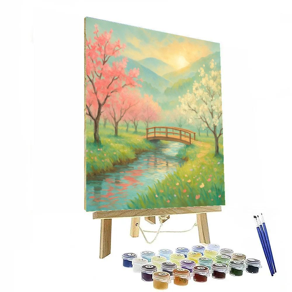 Sunrise Orchard Through The Rain Veil paint by color