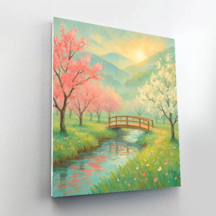 Sunrise Orchard Through The Rain Veil paint by color