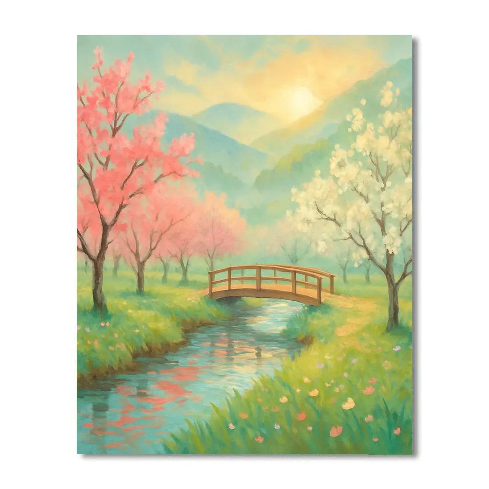 Sunrise Orchard Through The Rain Veil paint by color