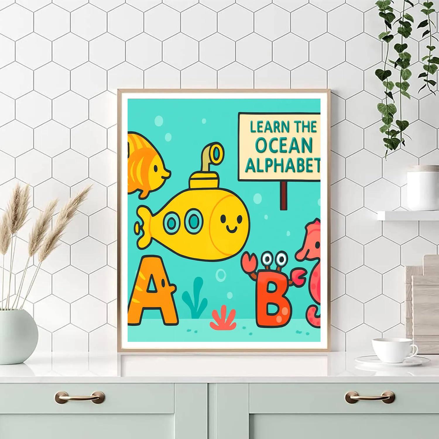 Coral Reef Alphabet Submarine Parade Numbered painting kits