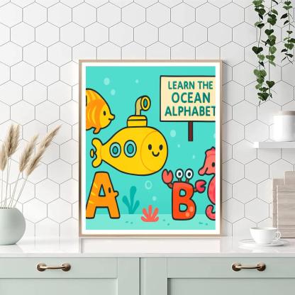 Coral Reef Alphabet Submarine Parade Numbered painting kits