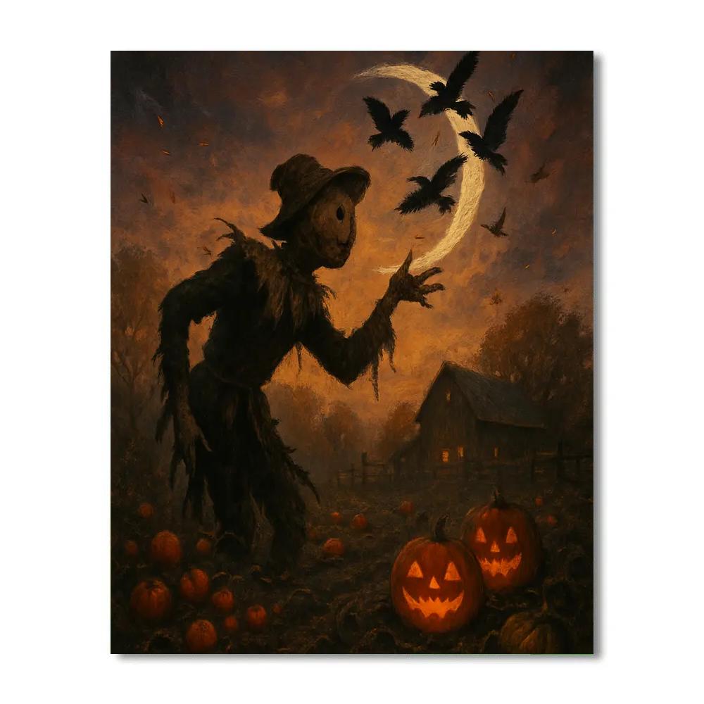 The Orchard Where The Scarecrow Keeps Watch paint by number