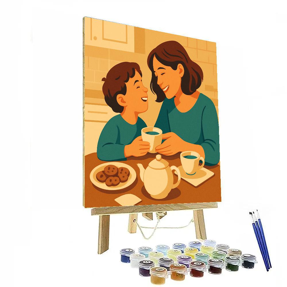Orbiting Tea Time At The Kitchen Table paint by number