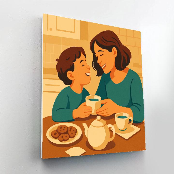 Orbiting Tea Time At The Kitchen Table paint by number