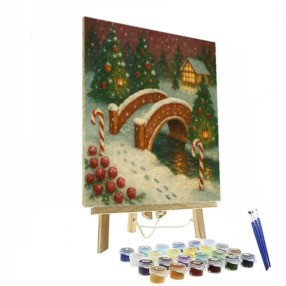 Gingerbread Bridge In The Frost Garden Number painting