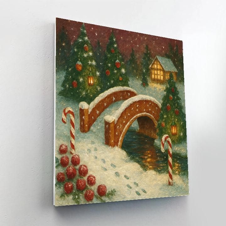 Gingerbread Bridge In The Frost Garden Number painting