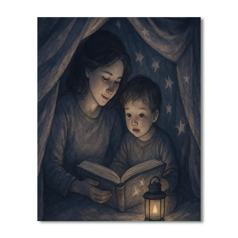 Moonlit Blanket Fort Story Hour Paint by numbers kits