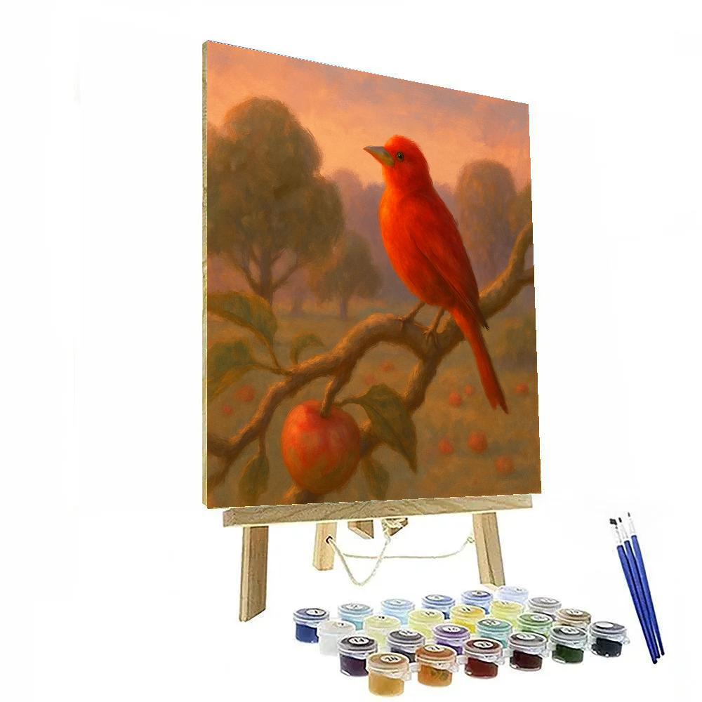 Tanager Glow In The Orchard Dusk Painting by numbers kit