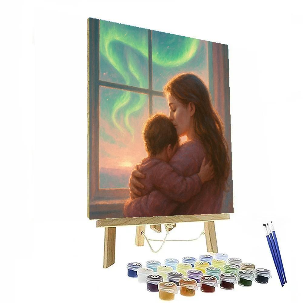 Aurora Window Hug At Dawn paint by number